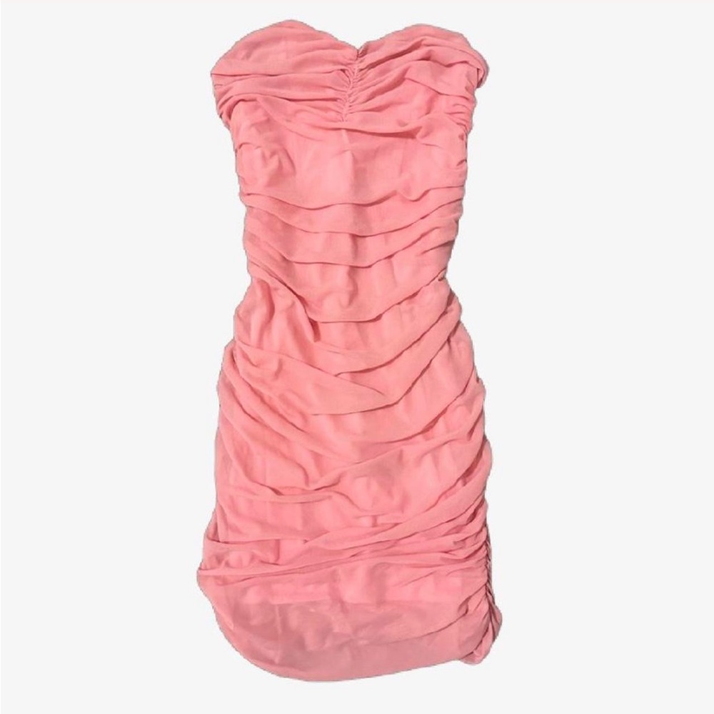 pink ruched dress